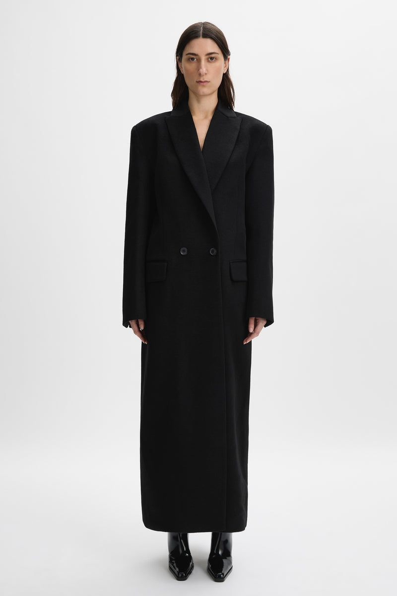 Black felt coat best sale