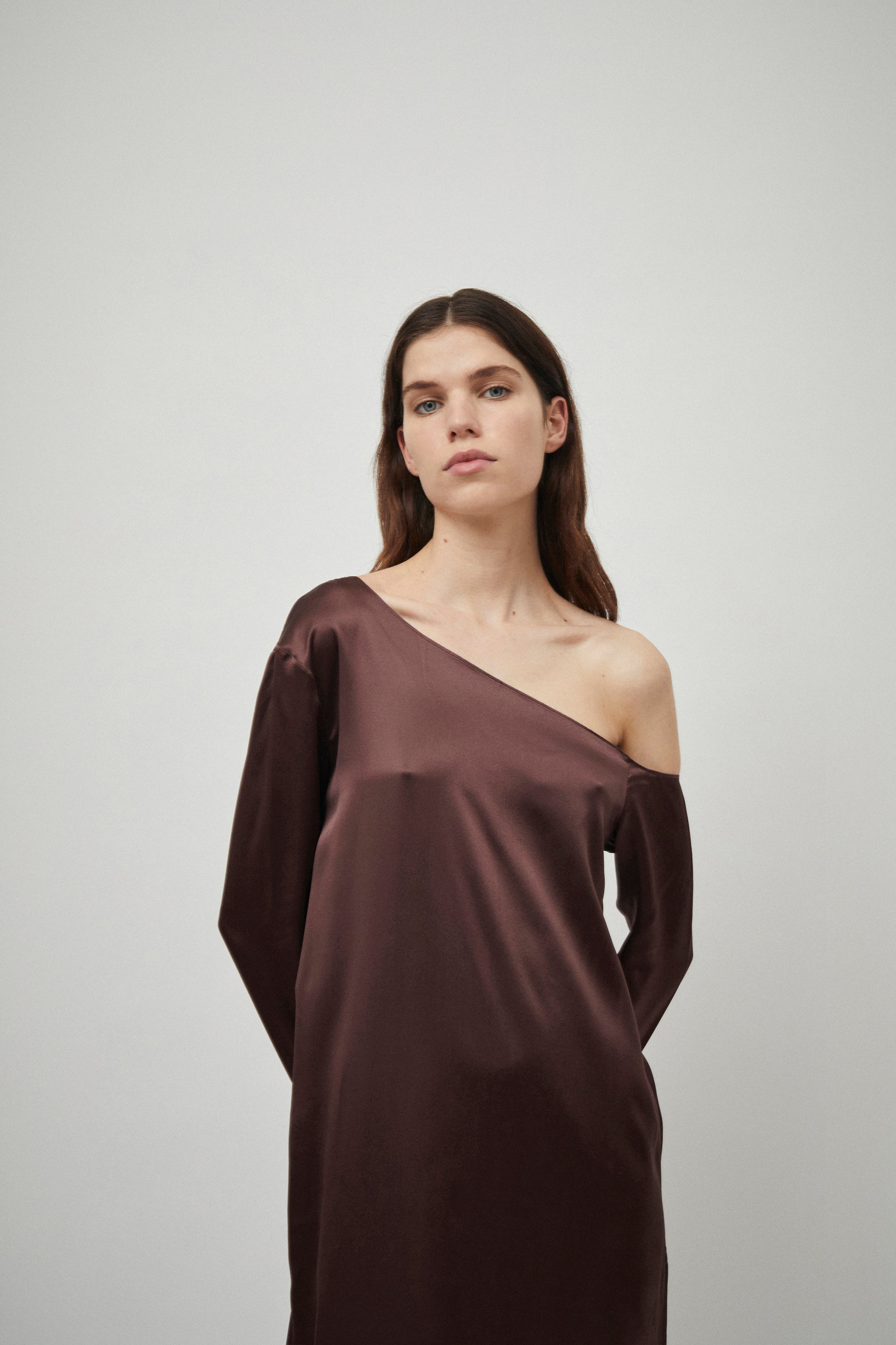 Silk shop asymmetrical dress