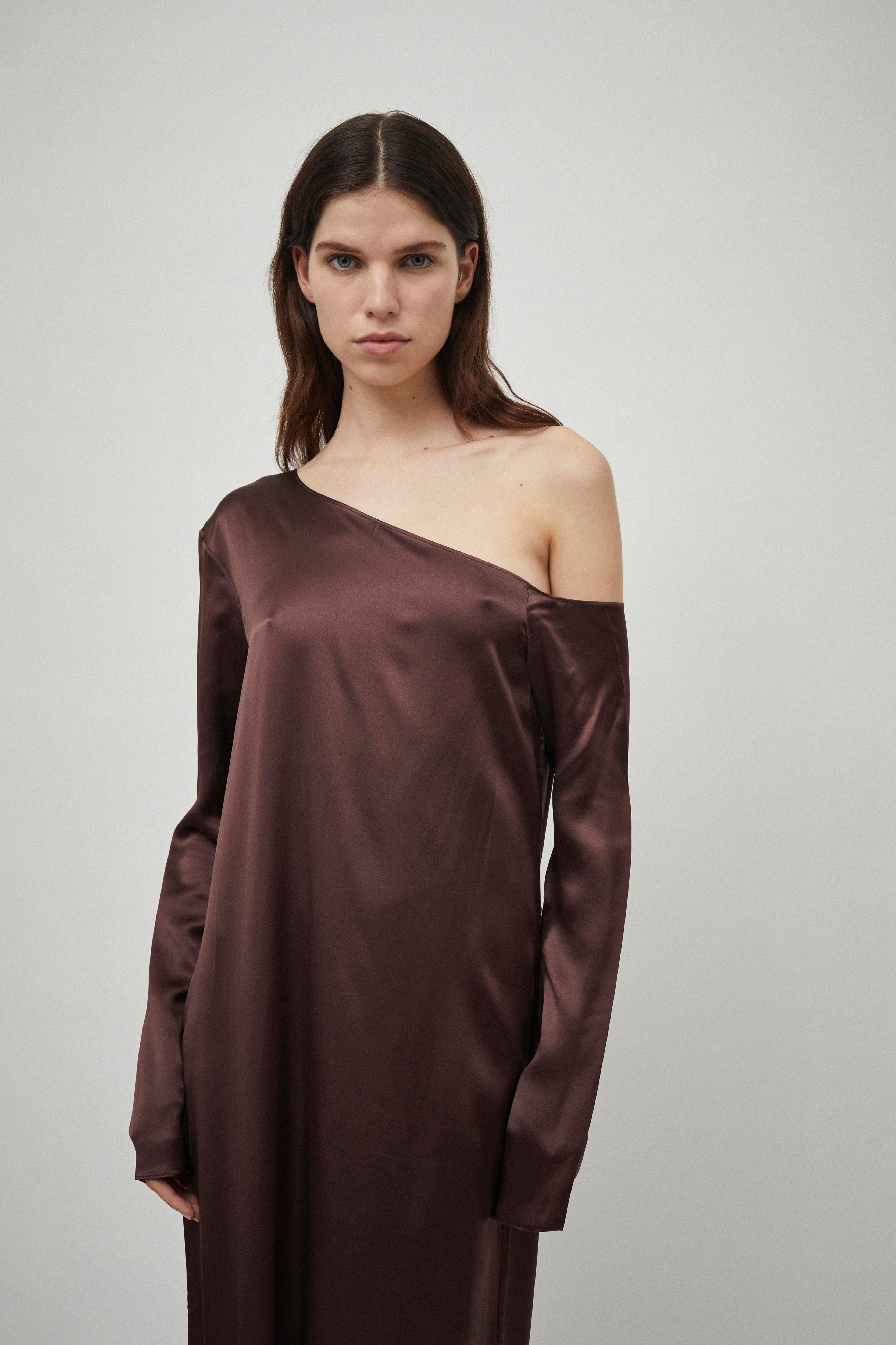 Silk asymmetrical outlet dress