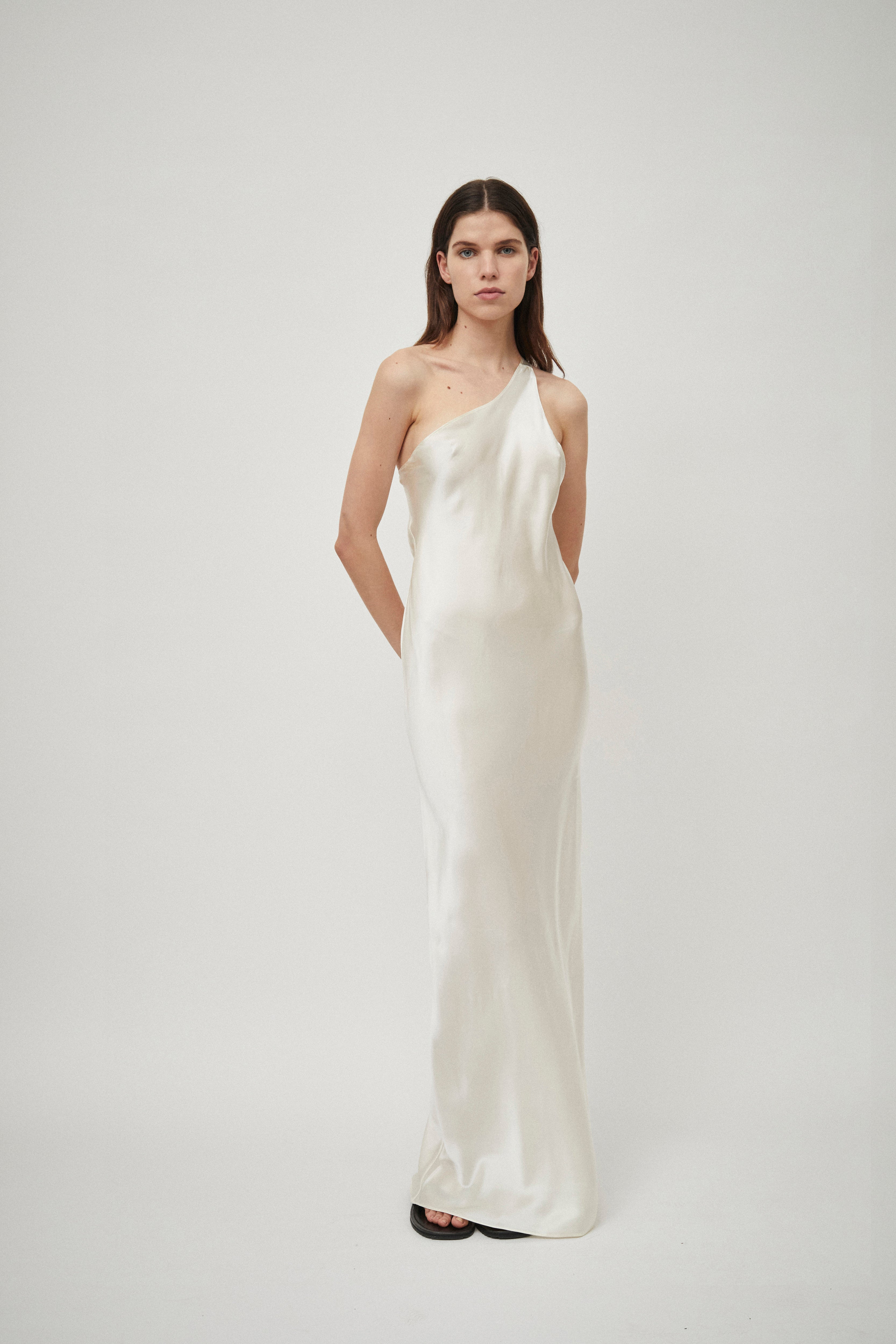 BEARE PARK | Silk Satin One Shoulder Tank Dress